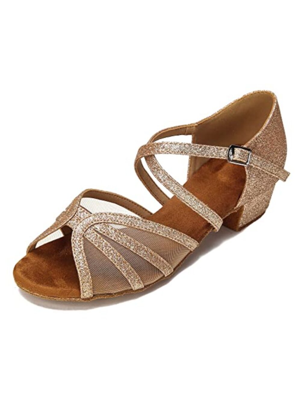 Low Heel Ballroom Dance Shoes Women Latin Salsa Practice 1.5 Inch Heel